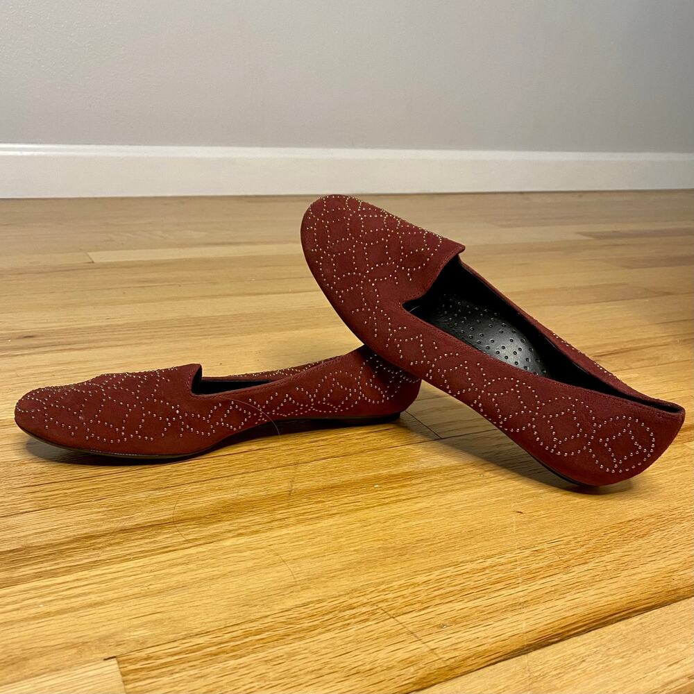 VANELi Flats Sagar Burgundy Women's Size 6 Gold Bead Embellishments